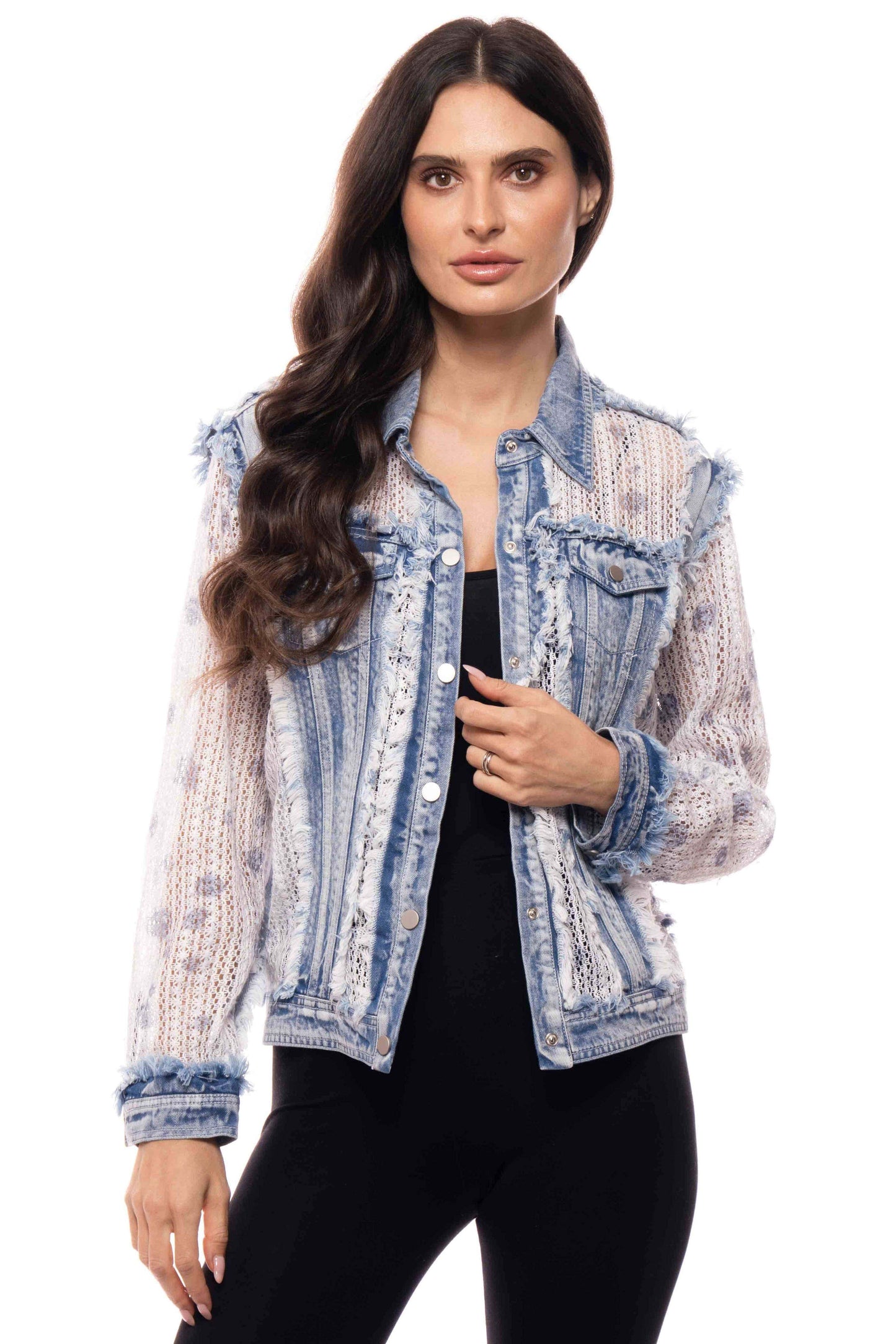 J’Adore Embroidered Denim & Lace Bohemian Jacket - Vintage Floral Statement Piece