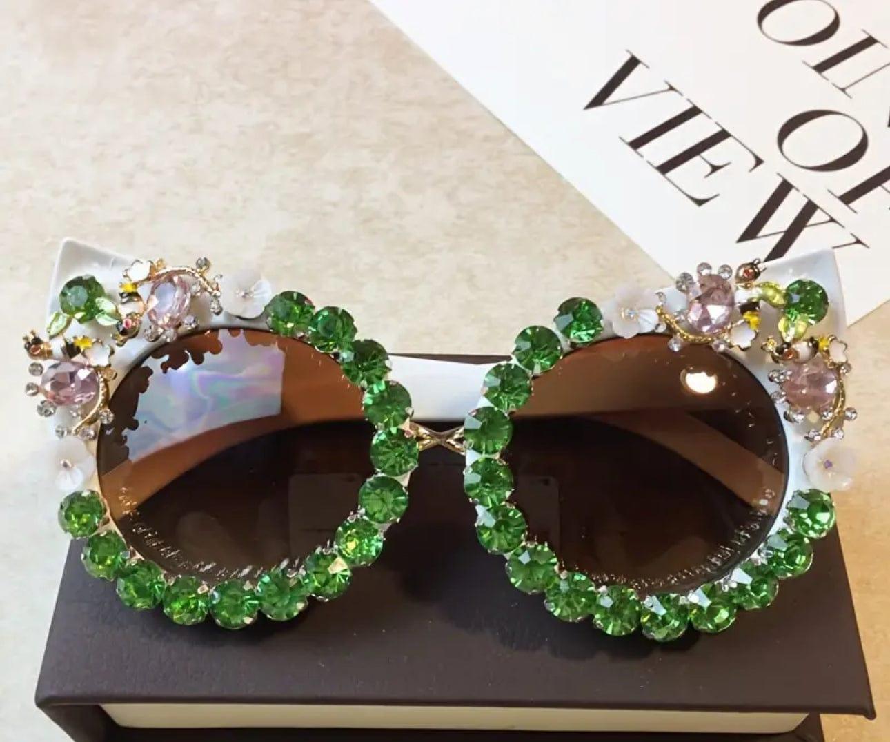 Zoe Cat-Eye Rhinstone Sunglasses - Da Bohemian Bazaar