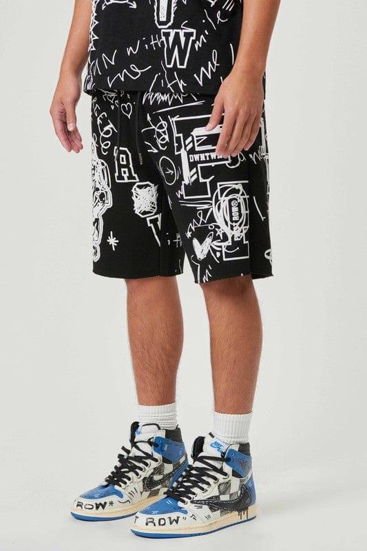 All-Over Doodling Shorts - Da Bohemian Bazaar
