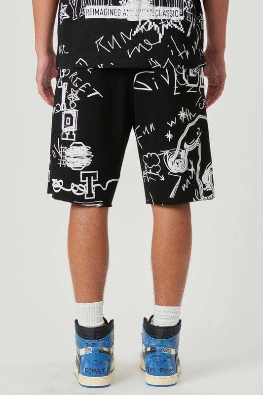 All-Over Doodling Shorts - Da Bohemian Bazaar