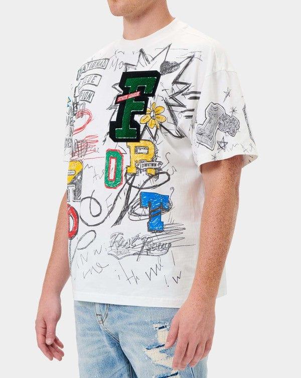 All-Over Doodling Graphic Tee - Da Bohemian Bazaar
