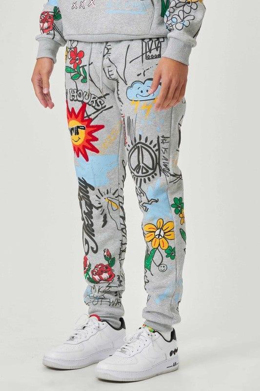All-Over Graphic Joggers - Da Bohemian Bazaar