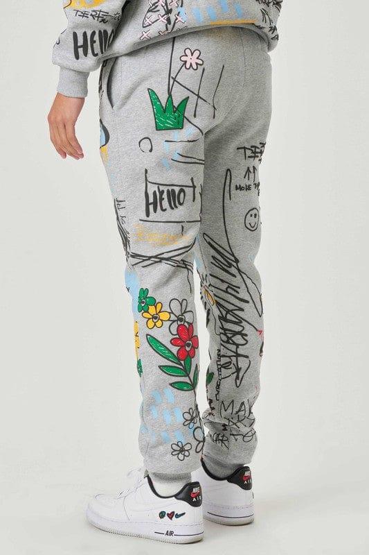 All-Over Graphic Joggers - Da Bohemian Bazaar