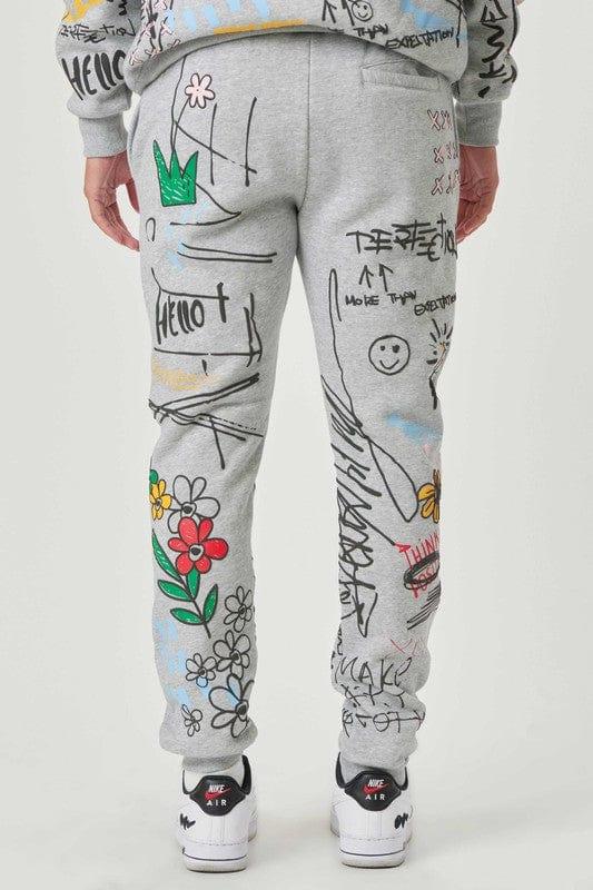 All-Over Graphic Joggers - Da Bohemian Bazaar