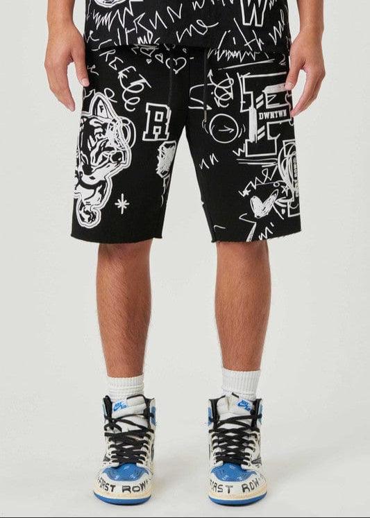 All-Over Doodling Shorts - Da Bohemian Bazaar