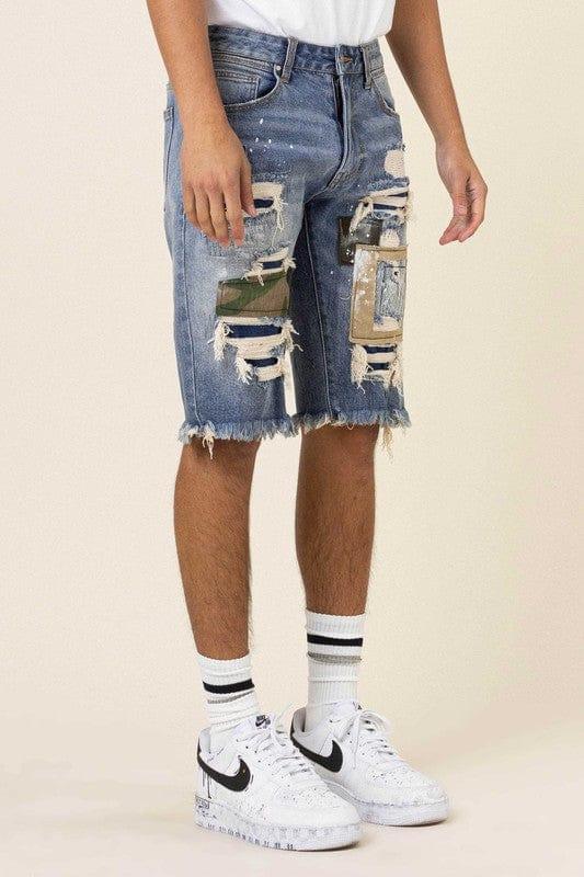Camo Twill Denim Shorts - Da Bohemian Bazaar