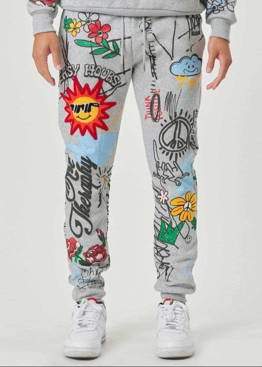 All-Over Graphic Joggers - Da Bohemian Bazaar