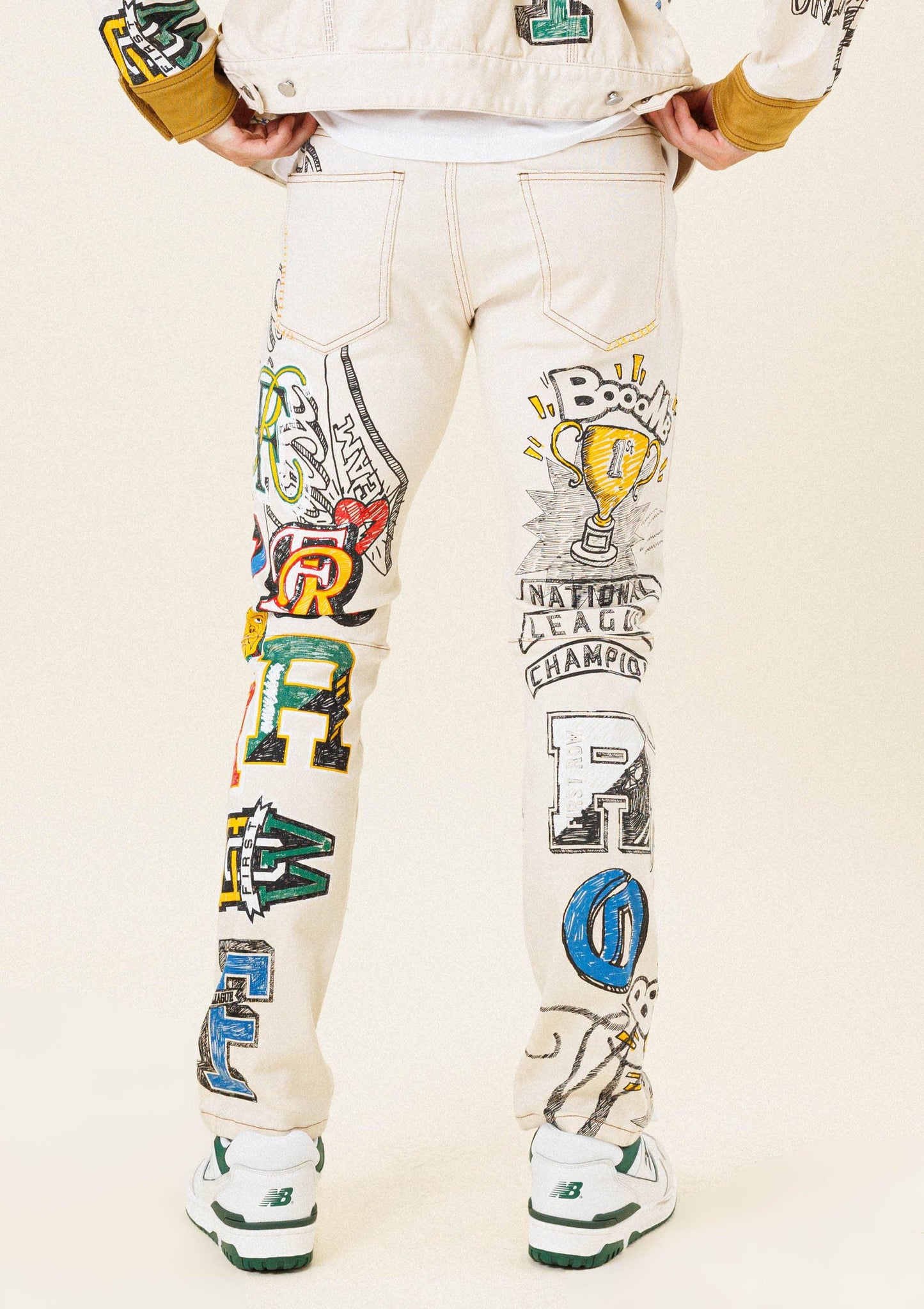 All-Over Doodling Artist Fitted Jeans - Da Bohemian Bazaar
