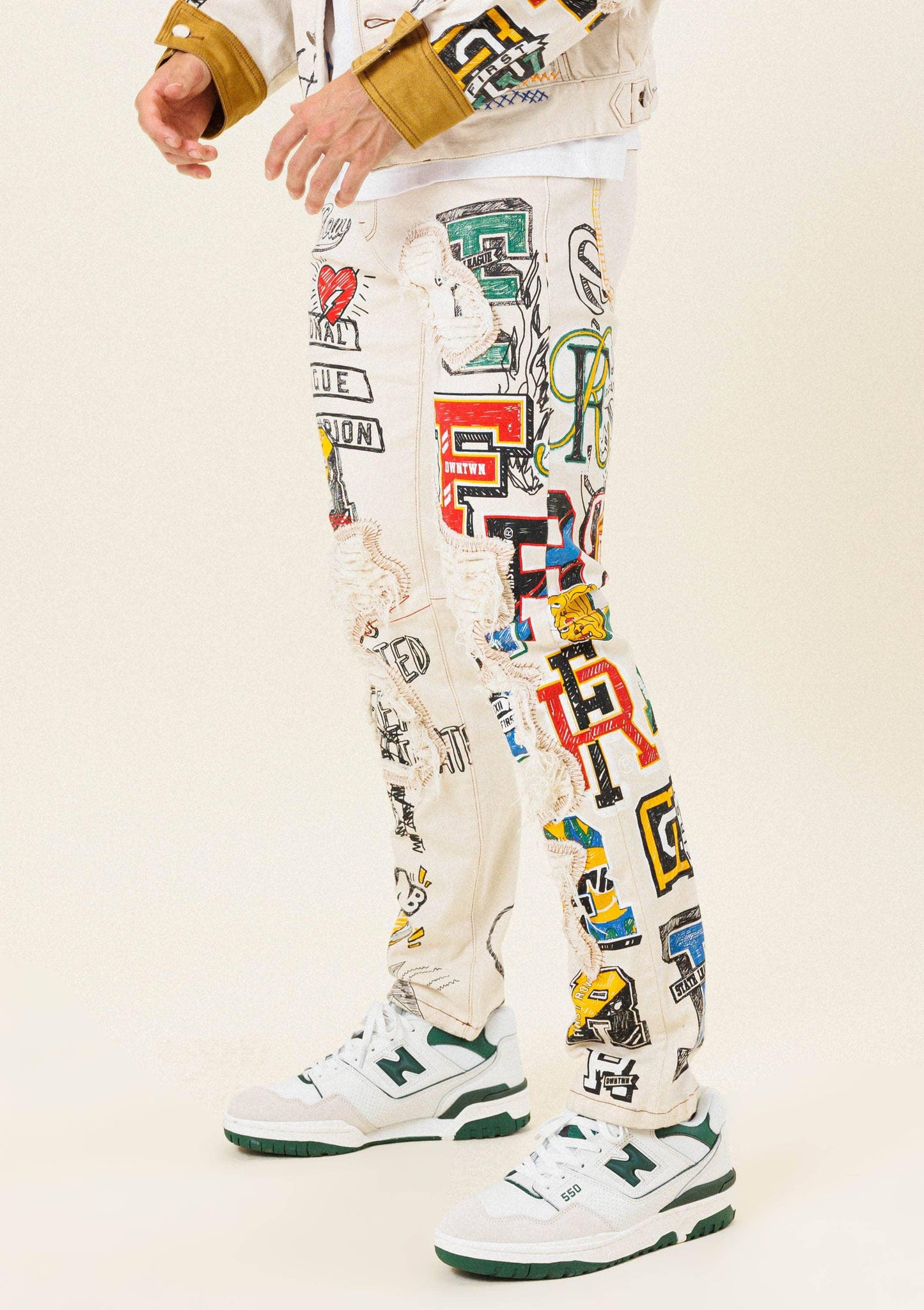 All-Over Doodling Artist Fitted Jeans - Da Bohemian Bazaar