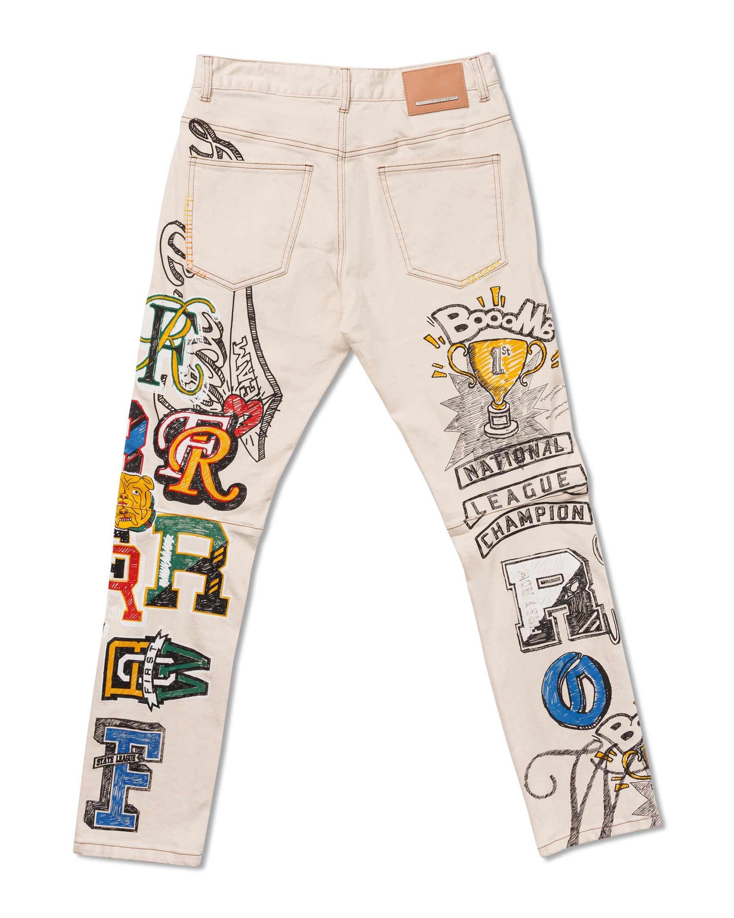 All-Over Doodling Artist Fitted Jeans - Da Bohemian Bazaar