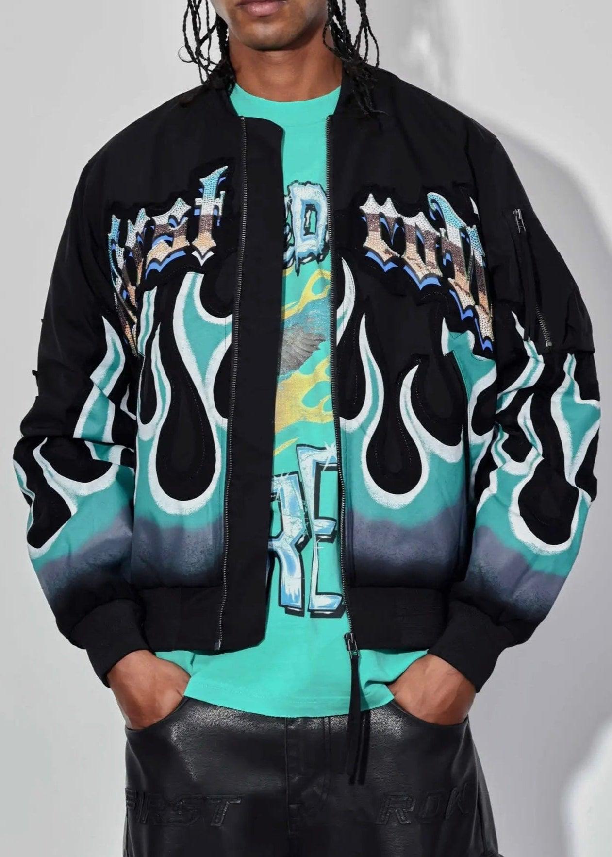Freedom Is Not Free Flame MA-1 Bomber Jacket - Da Bohemian Bazaar