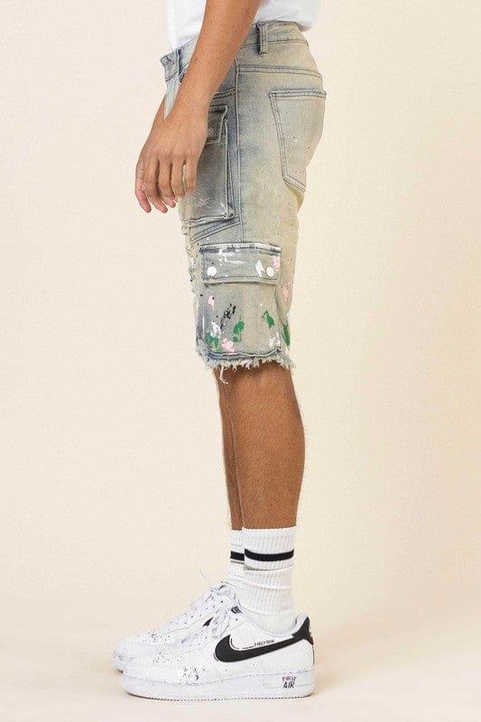 Hand Painted Cargo Shorts - Da Bohemian Bazaar
