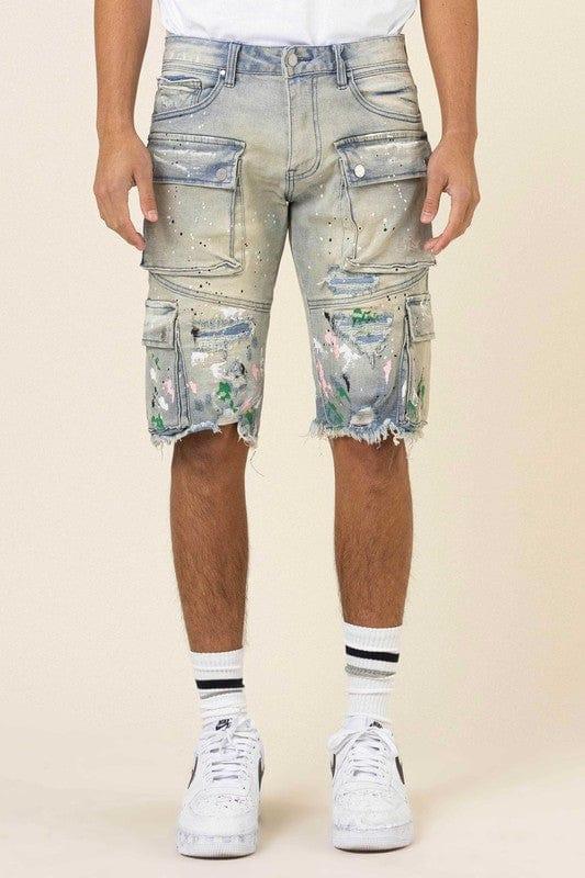 Hand Painted Cargo Shorts - Da Bohemian Bazaar