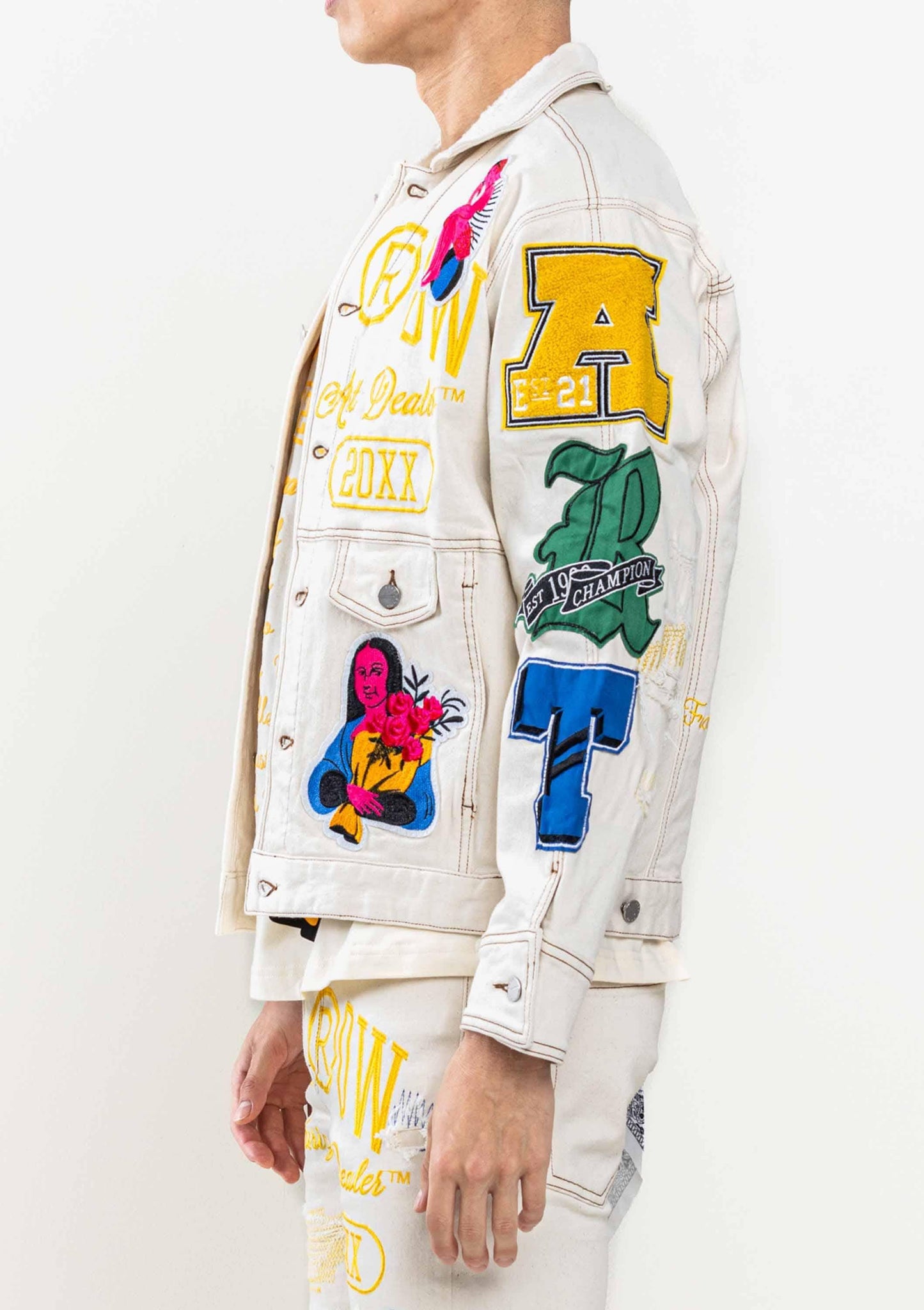 Art Dealer Graphic Nostalgic Fit Trucker Jacket - Da Bohemian Bazaar