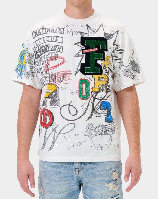 All-Over Doodling Graphic Tee - Da Bohemian Bazaar