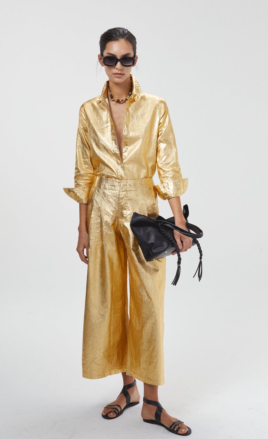 Metallic Linen Culotte Pant - Da Bohemian Bazaar