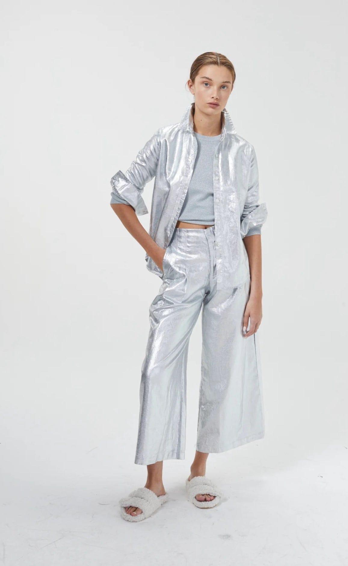 Metallic Linen Culotte Pant - Da Bohemian Bazaar