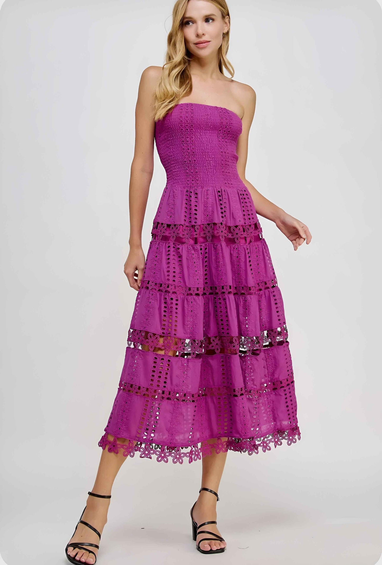 Lena Eyelet Dress - Da Bohemian Bazaar