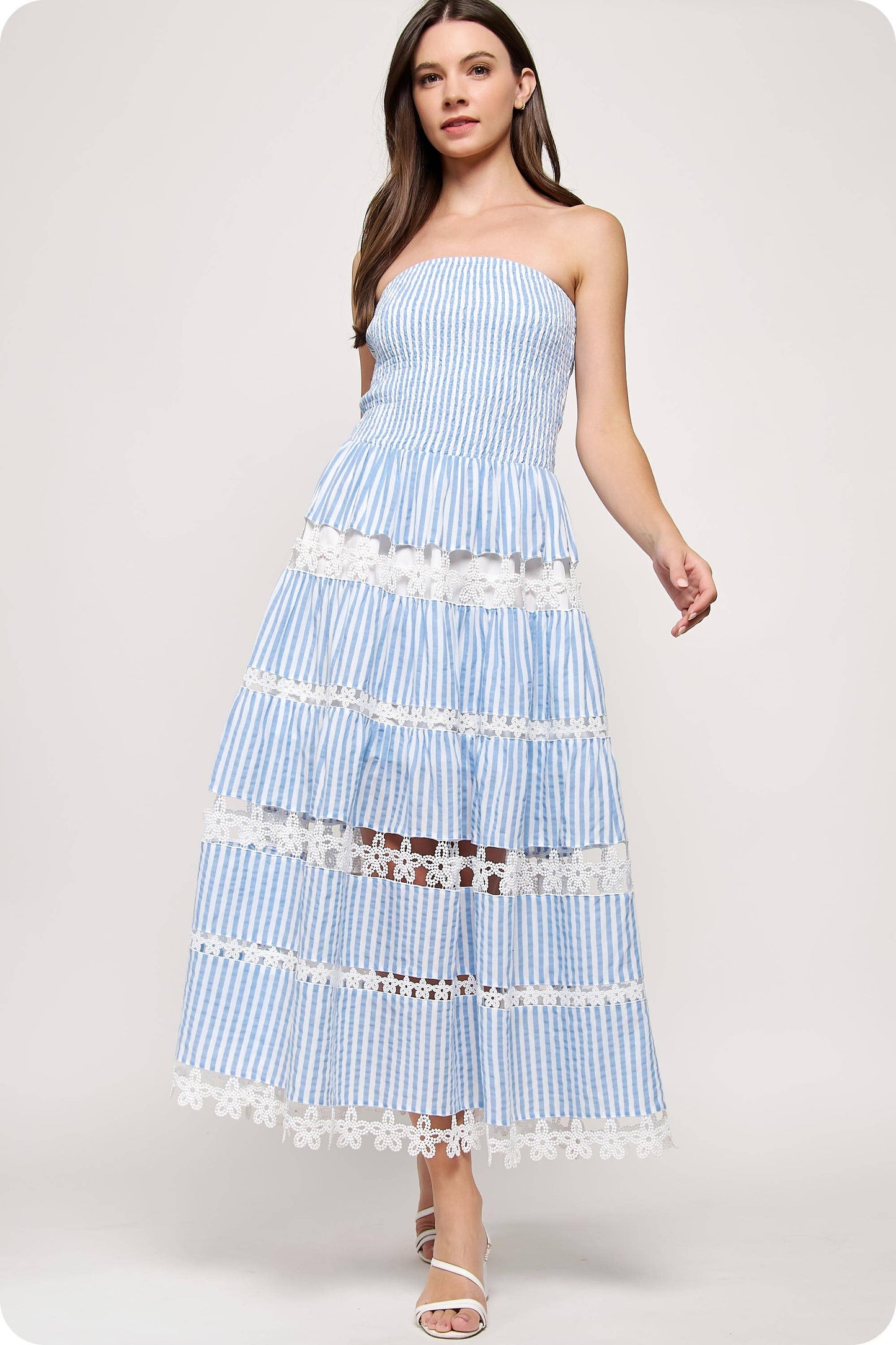 Lena Eyelet Midi Dress - Bohemian Resort Wear