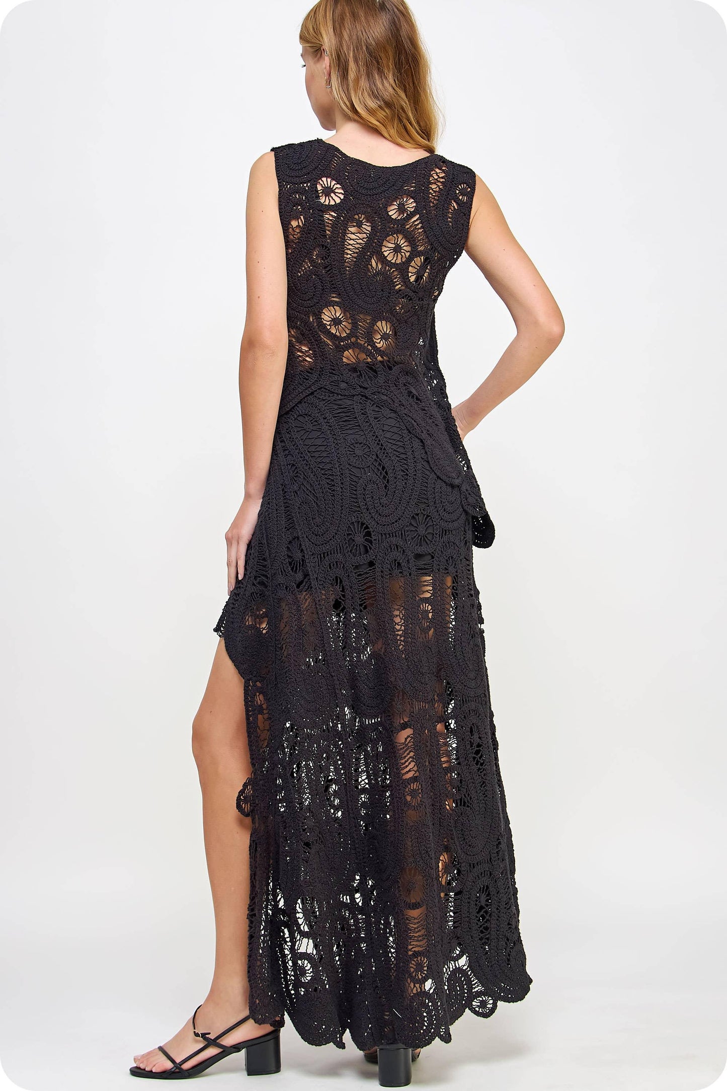 Lea Asymmetric Scalloped Crochet Top And Skirt Set - Da Bohemian Bazaar