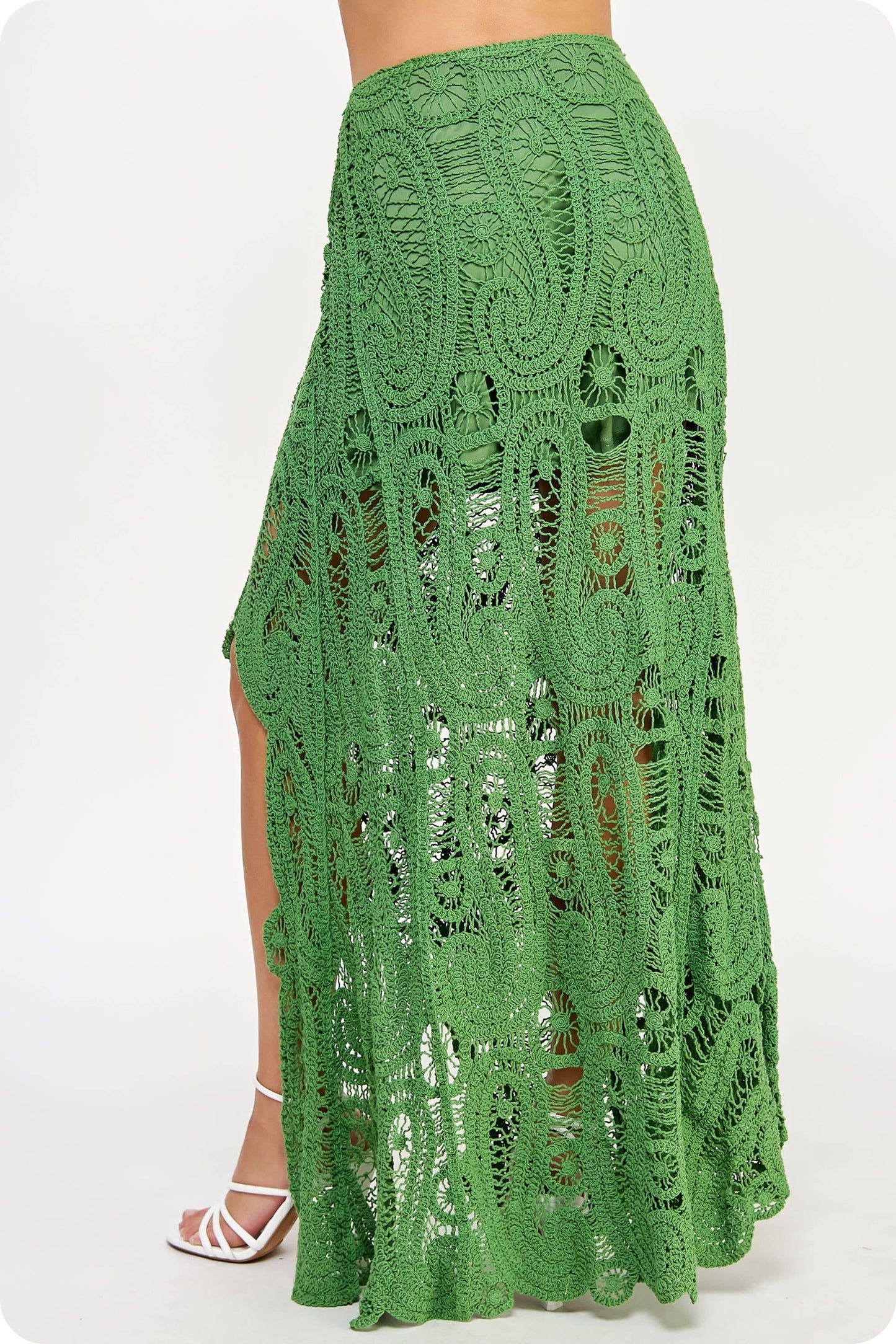 Lea Asymmetric Scalloped Crochet Top And Skirt Set - Da Bohemian Bazaar