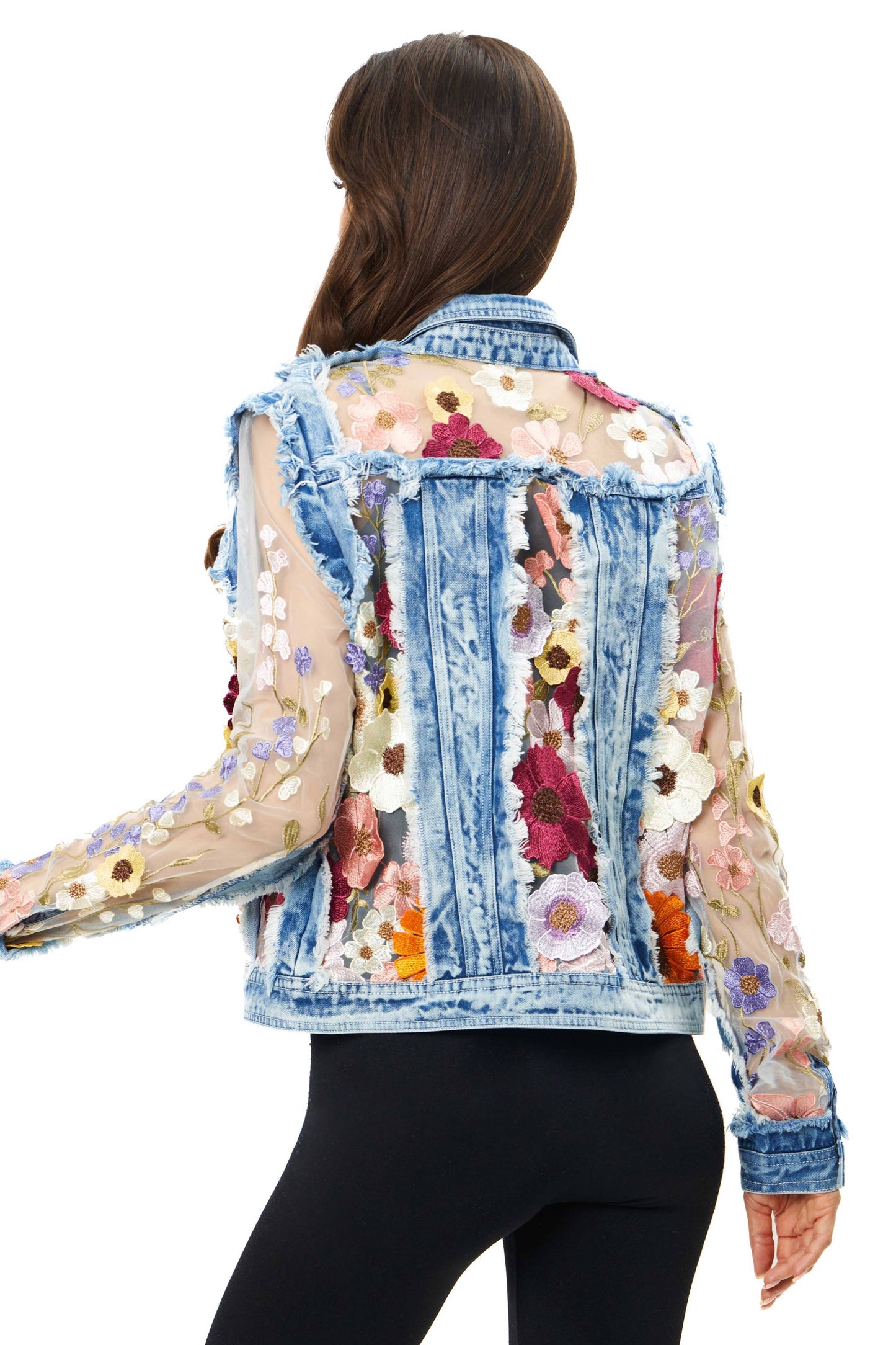 J’Adore Denim and Lace Embroidered Jacket - Da Bohemian Bazaar