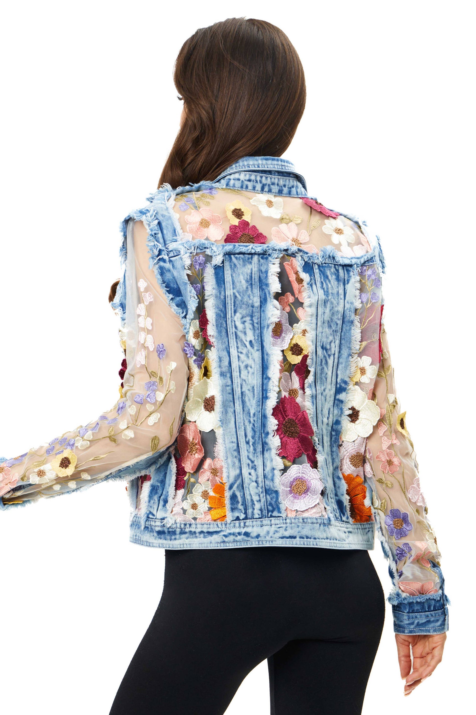 J’Adore Denim and Lace Embroidered Jacket - Da Bohemian Bazaar