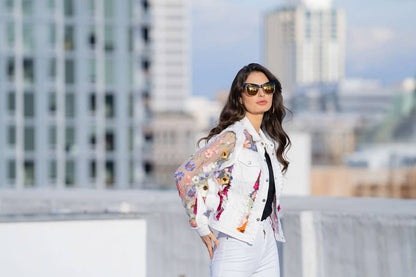 J’Adore Denim and Lace Embroidered Jacket