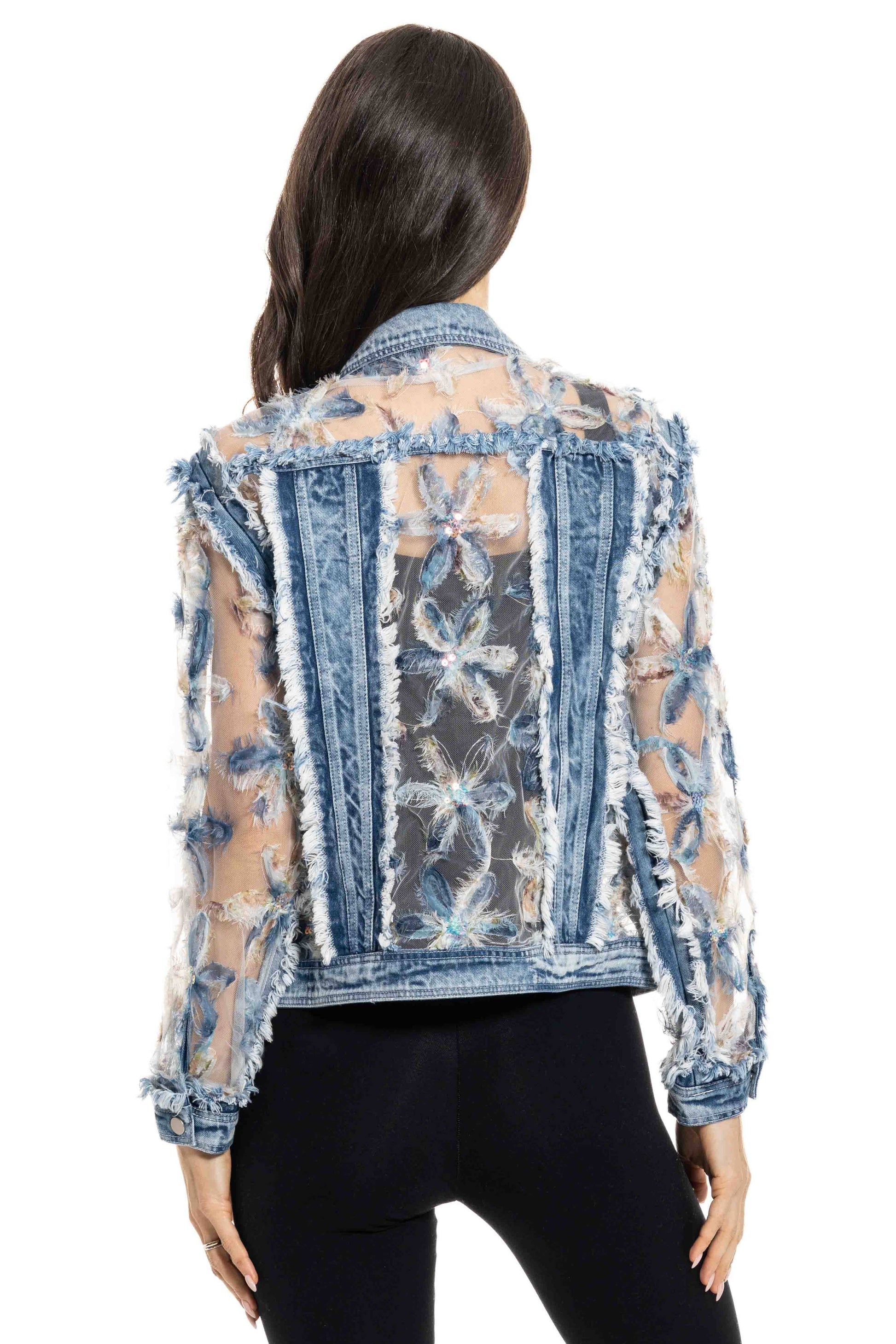 J’Adore Denim and Lace Embroidered Jacket - Da Bohemian Bazaar