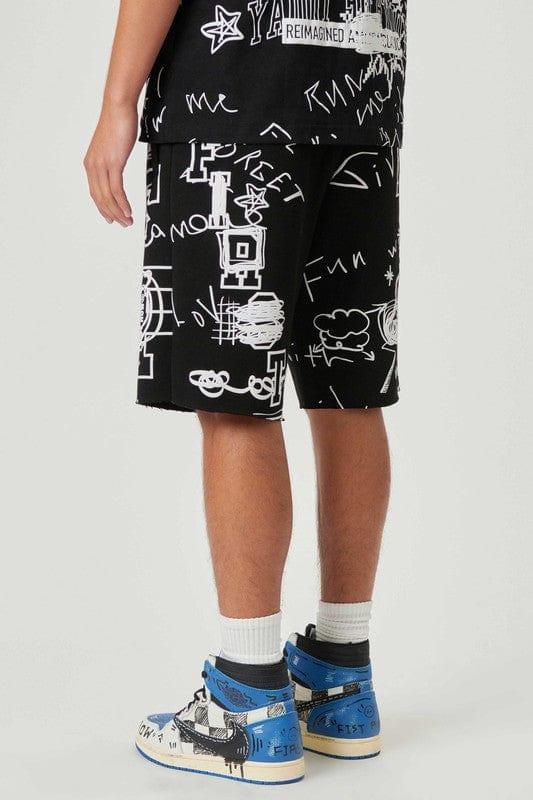 All-Over Doodling Shorts - Da Bohemian Bazaar