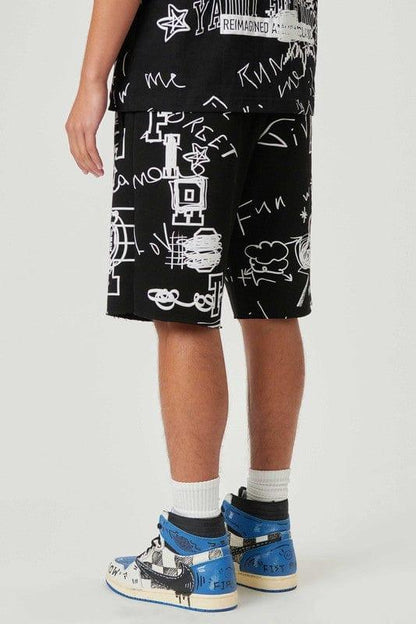 All-Over Doodling Shorts - Da Bohemian Bazaar