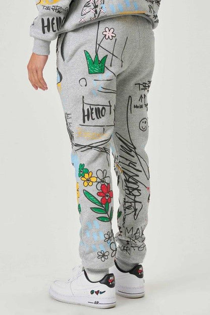 All-Over Graphic Joggers - Da Bohemian Bazaar