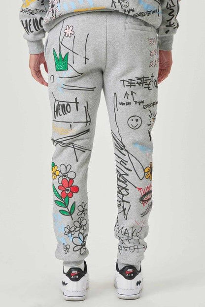 All-Over Graphic Joggers - Da Bohemian Bazaar