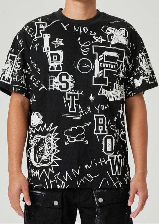All-Over Doodling Graphic Tee III - Da Bohemian Bazaar