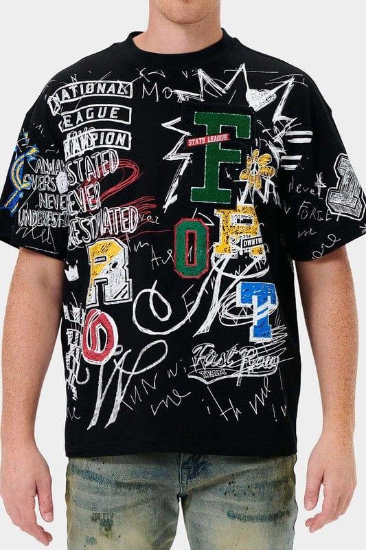 All-Over Doodling Graphic Tee II - Da Bohemian Bazaar