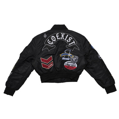 Coexist Multi Patches MA-1 Bomber Jacket - Da Bohemian Bazaar