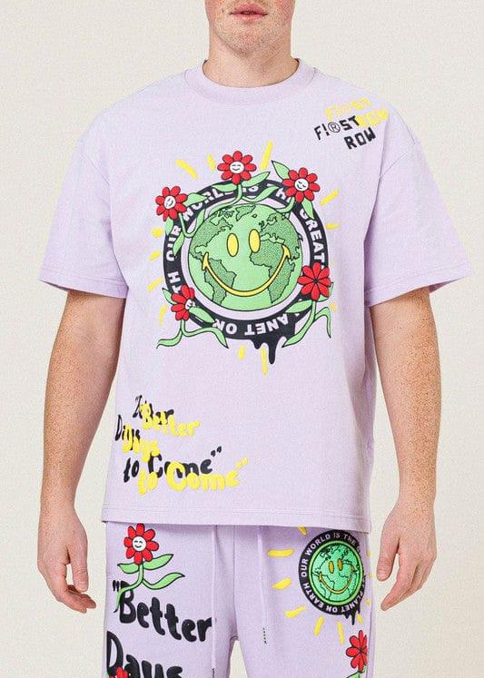 Flower Terry Graphic Tee - Da Bohemian Bazaar
