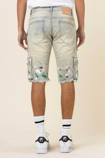 Hand Painted Cargo Shorts - Da Bohemian Bazaar