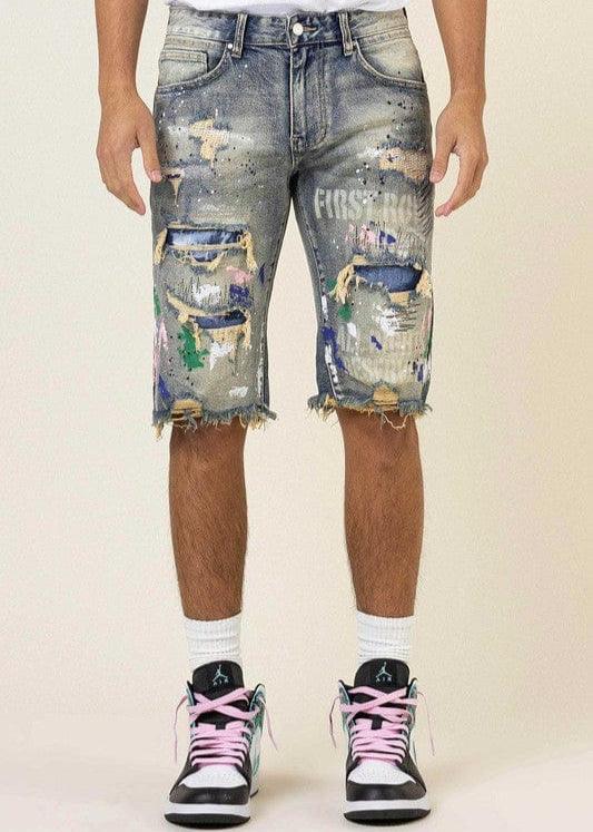 Hand Painted Denim Shorts