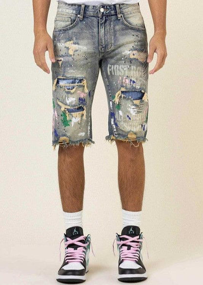 Hand Painted Denim Shorts