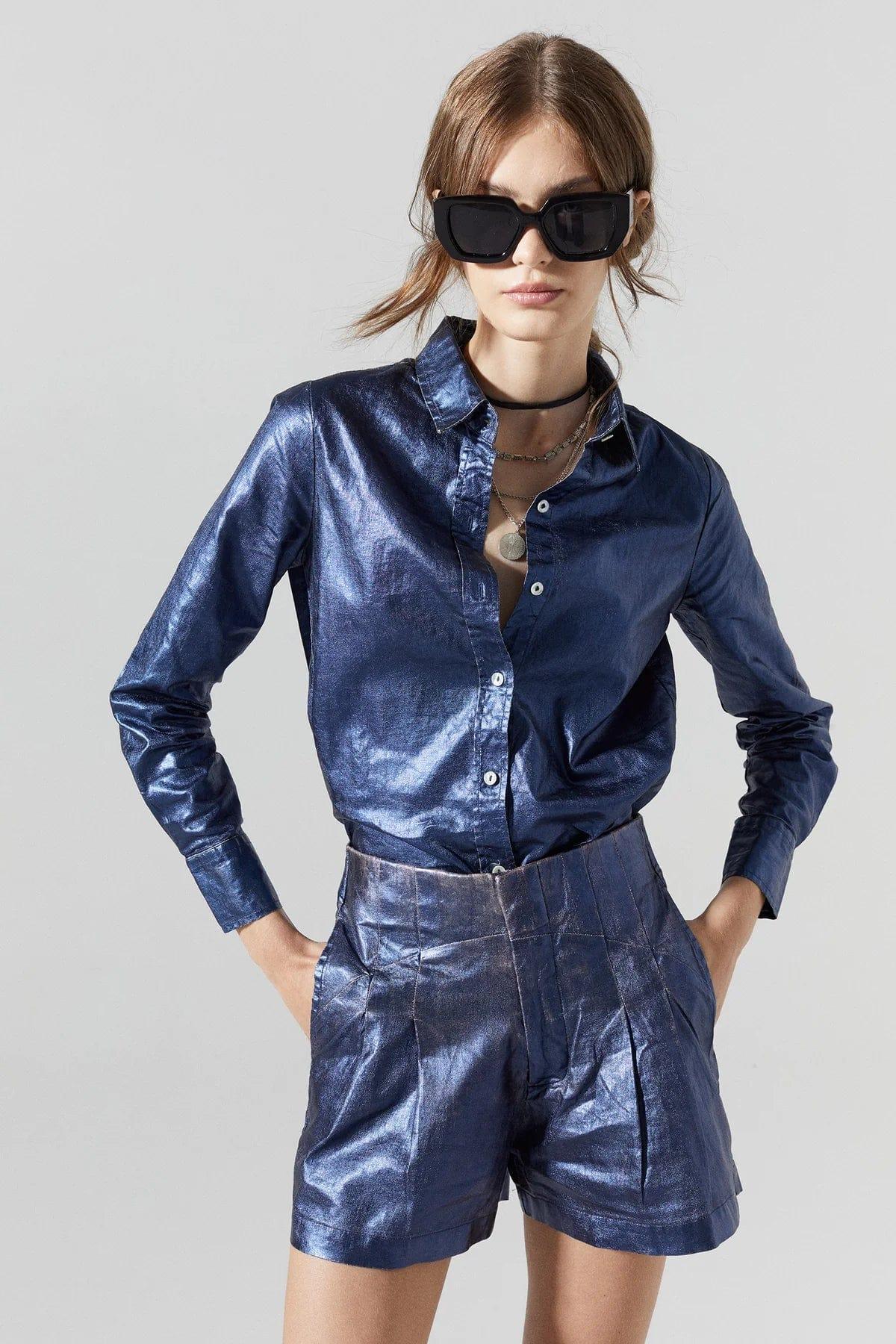 San Marino Metallic Shirt - Da Bohemian Bazaar