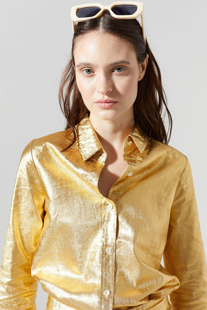 San Marino Metallic Shirt - Da Bohemian Bazaar