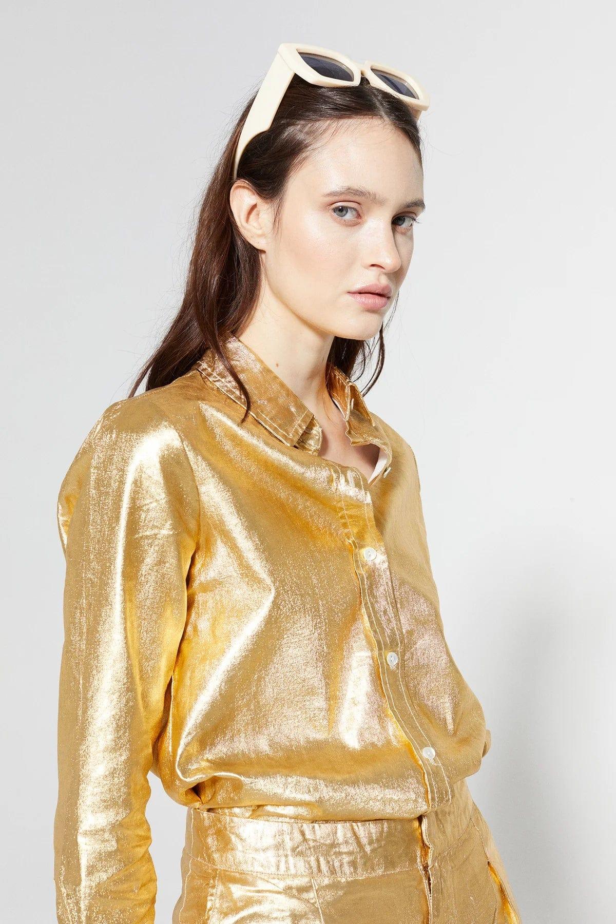San Marino Metallic Shirt - Da Bohemian Bazaar