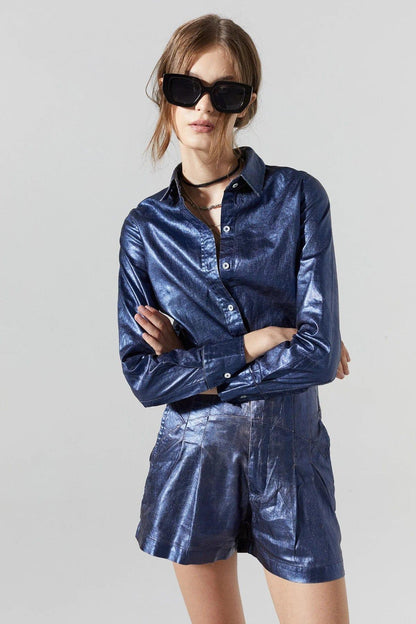 San Marino Metallic Shirt - Da Bohemian Bazaar