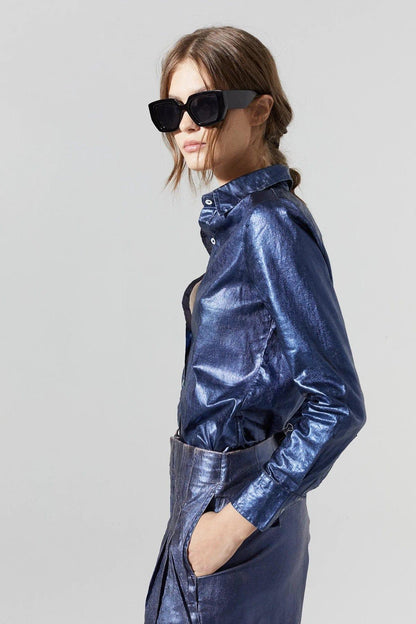 San Marino Metallic Shirt - Da Bohemian Bazaar