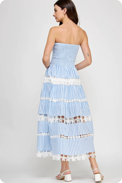 Lena Eyelet Midi Dress - Bohemian Resort Wear