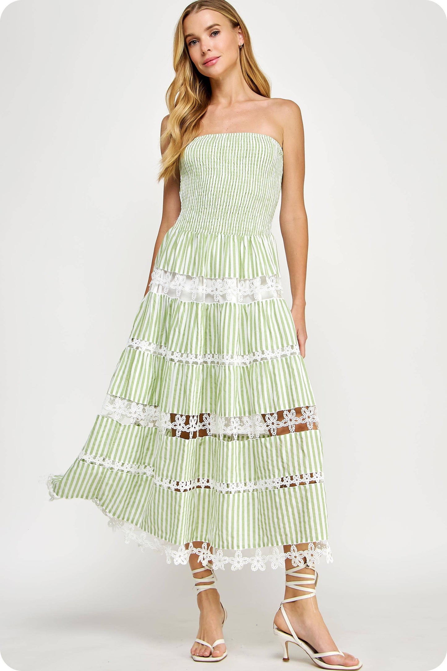 Lena Eyelet Midi Dress - Bohemian Resort Wear