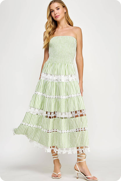 Lena Eyelet Midi Dress - Bohemian Resort Wear