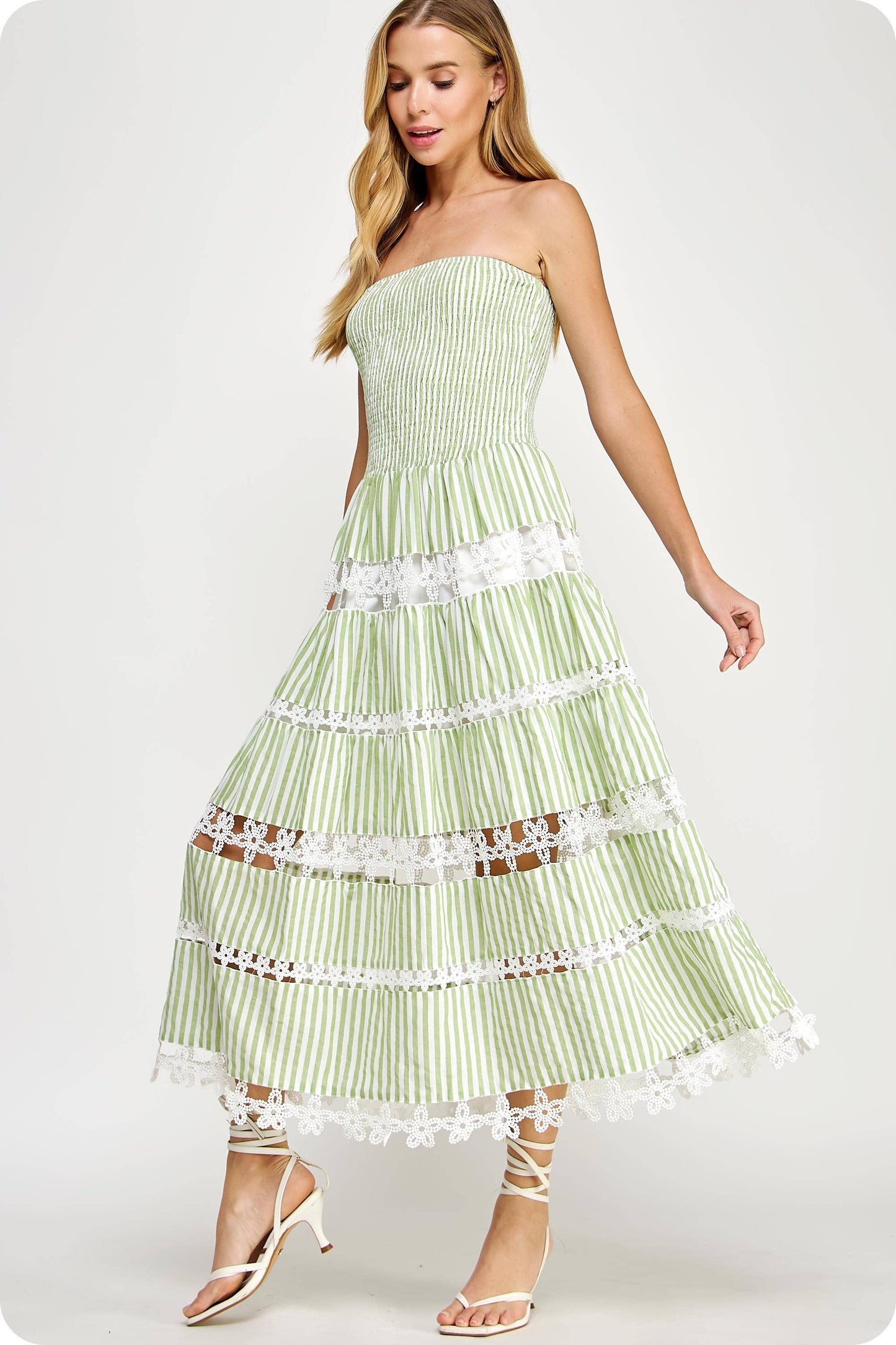 Lena Eyelet Midi Dress - Bohemian Resort Wear