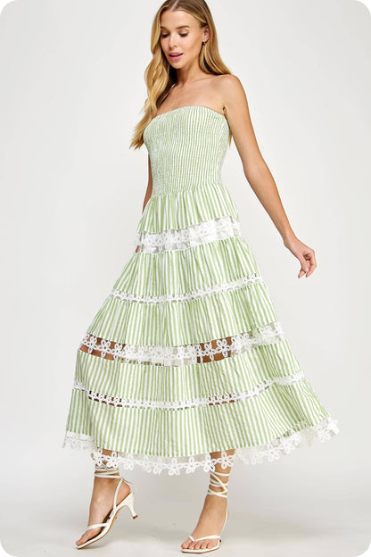 Lena Eyelet Midi Dress - Bohemian Resort Wear